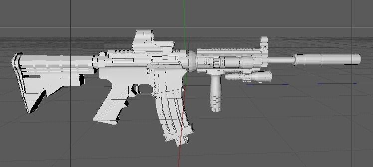 M4A1 Gun Low-poly 3D model_2