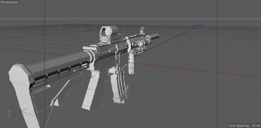 M4A1 Gun Low-poly 3D model_1