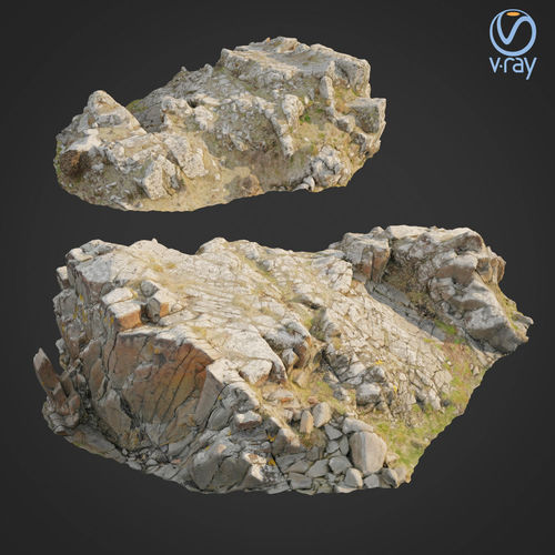 3d scanned rock cliff K2 3D model