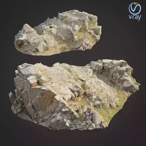 3d scanned rock cliff K2 3D model