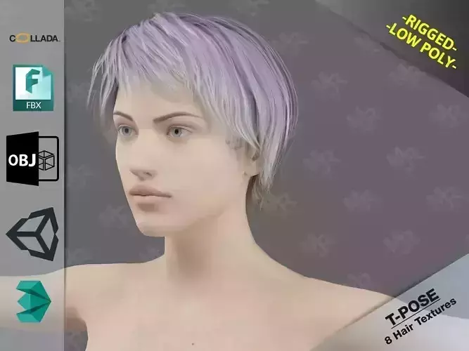 Naked Girl4 Low-poly 3D model