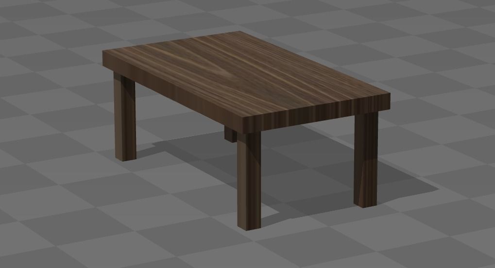 Simple Low-Poly Table Low-poly 3D model_3