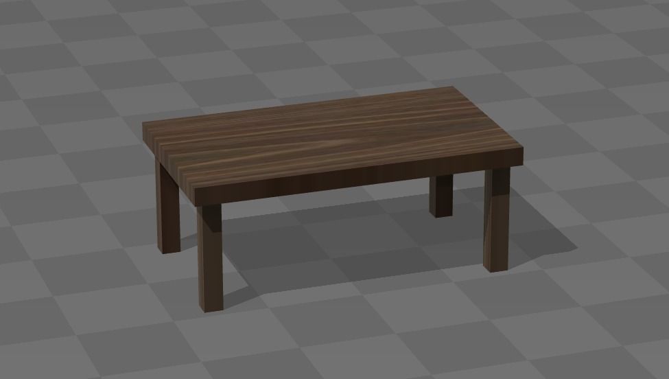 Simple Low-Poly Table Low-poly 3D model_2