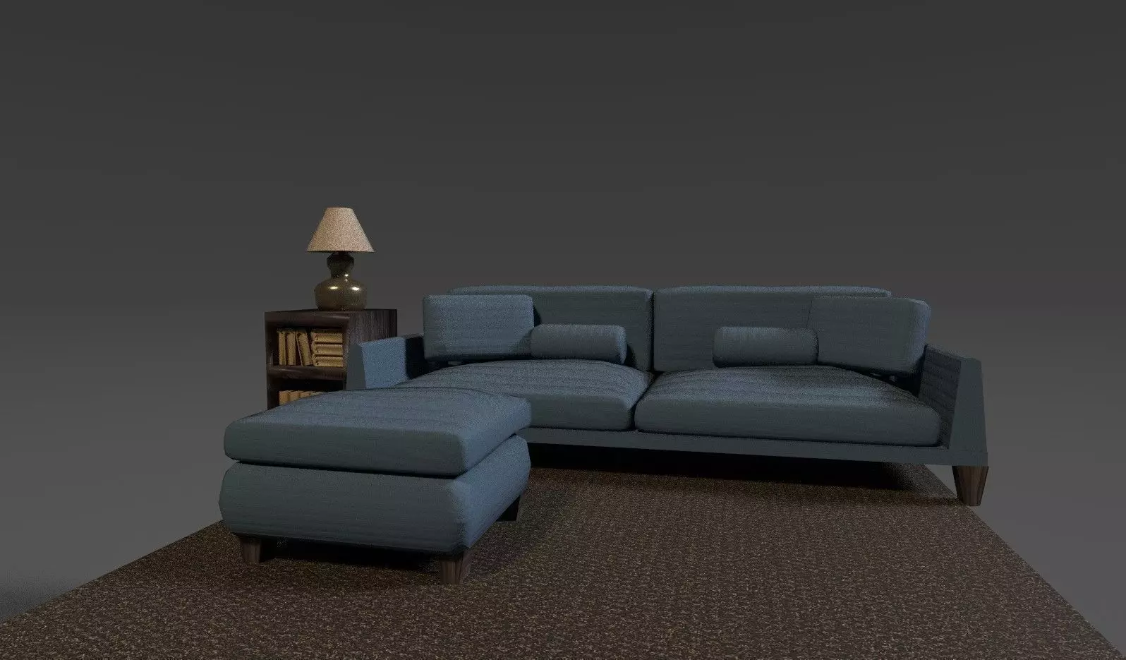 Living room scene Low-poly 3D model_0