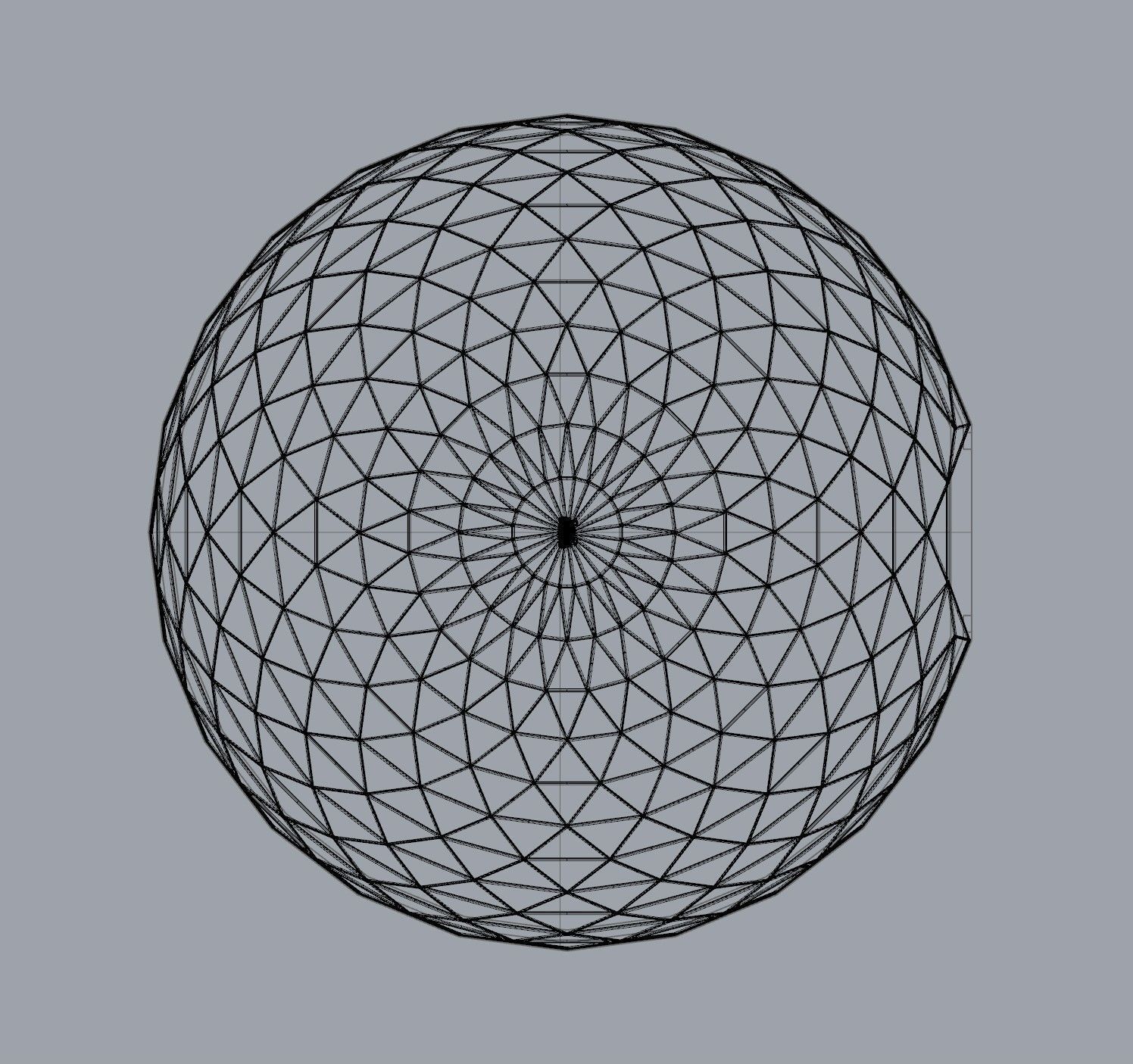 Dome - Triangulated with entry opening and foundation Low-poly 3D model_5