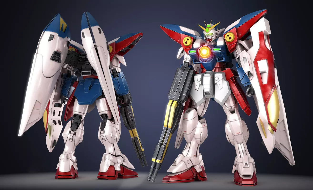 Gundam Zero Wing XXXG-00W0 Low-poly 3D model_0