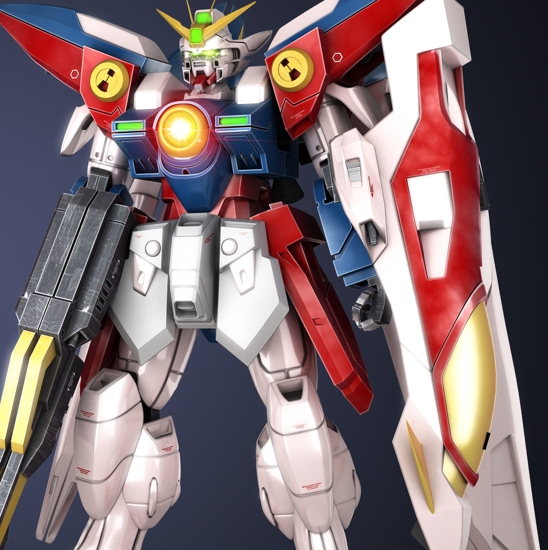 Gundam Zero Wing XXXG-00W0 Low-poly 3D model_4