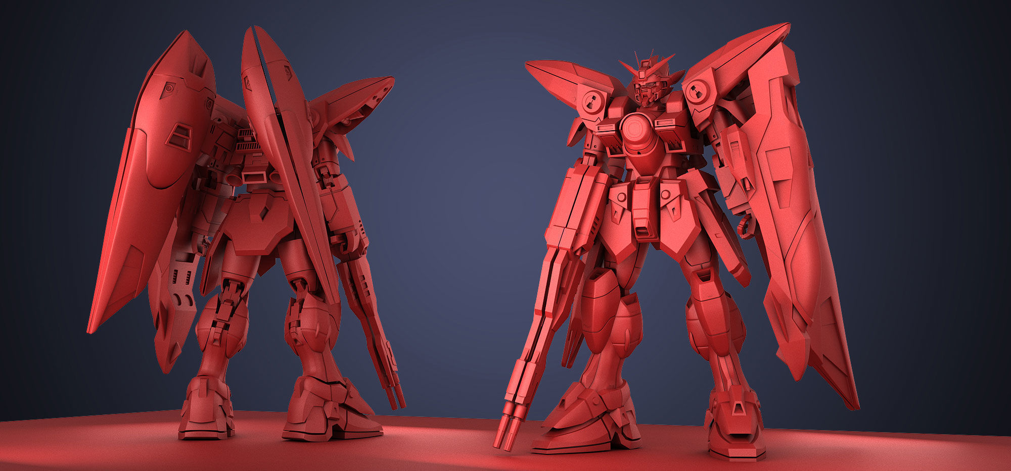 Gundam Zero Wing XXXG-00W0 Low-poly 3D model_1