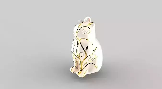 Flower Cat Necklace 3D print model