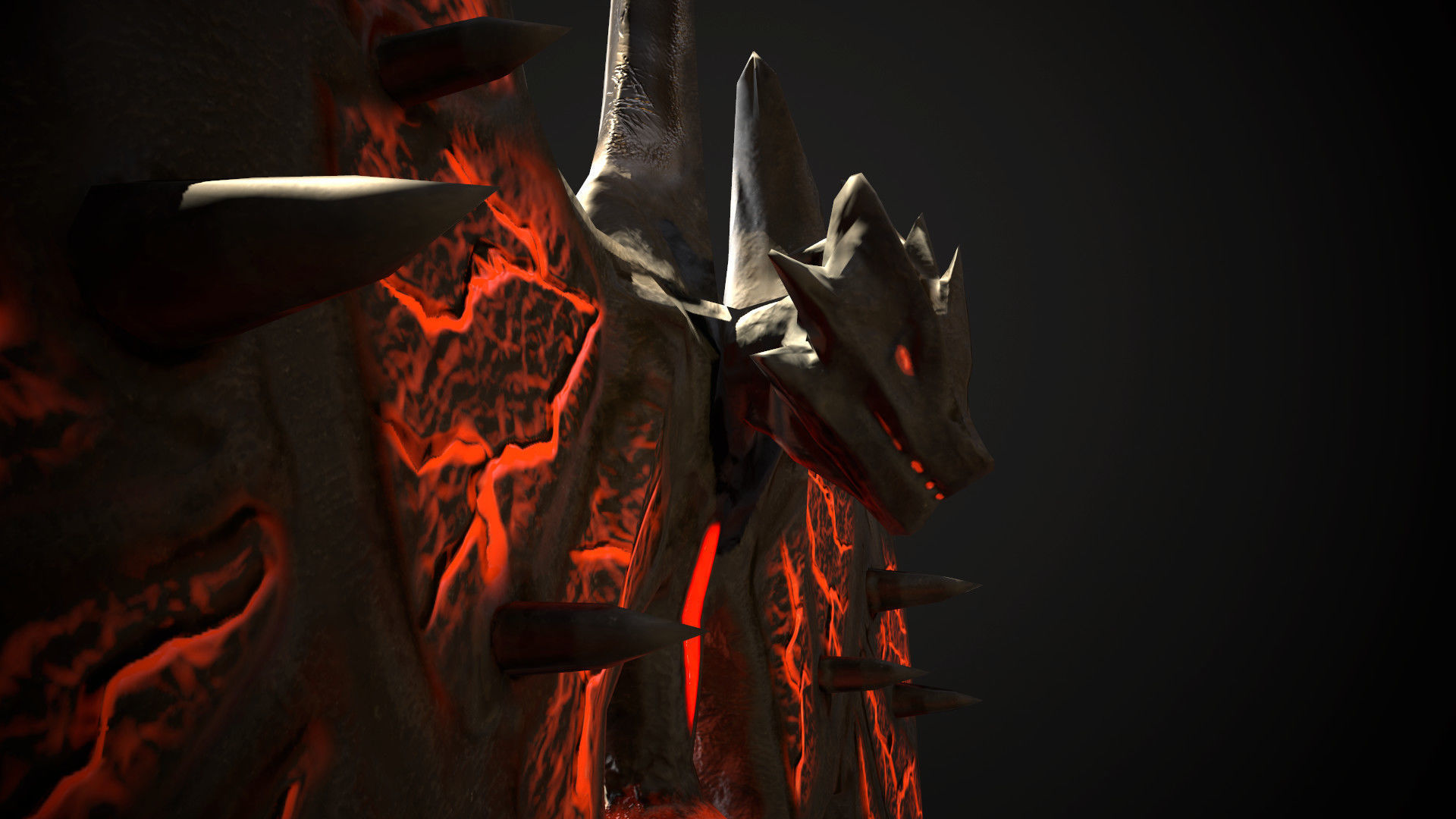 Dragon Axe Low-poly 3D model_3