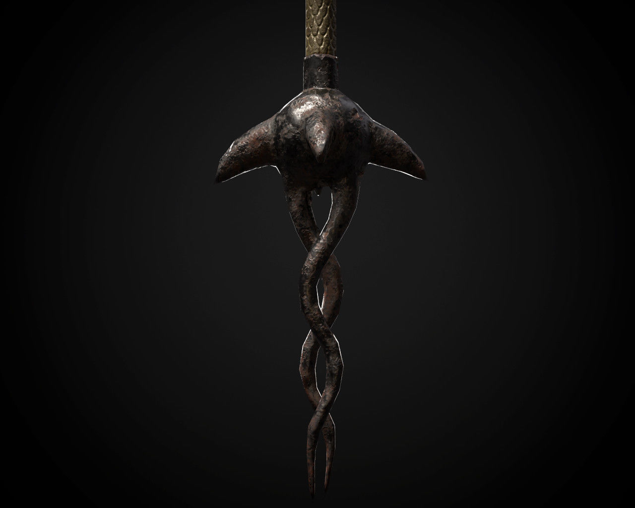 Dragon Axe Low-poly 3D model_4