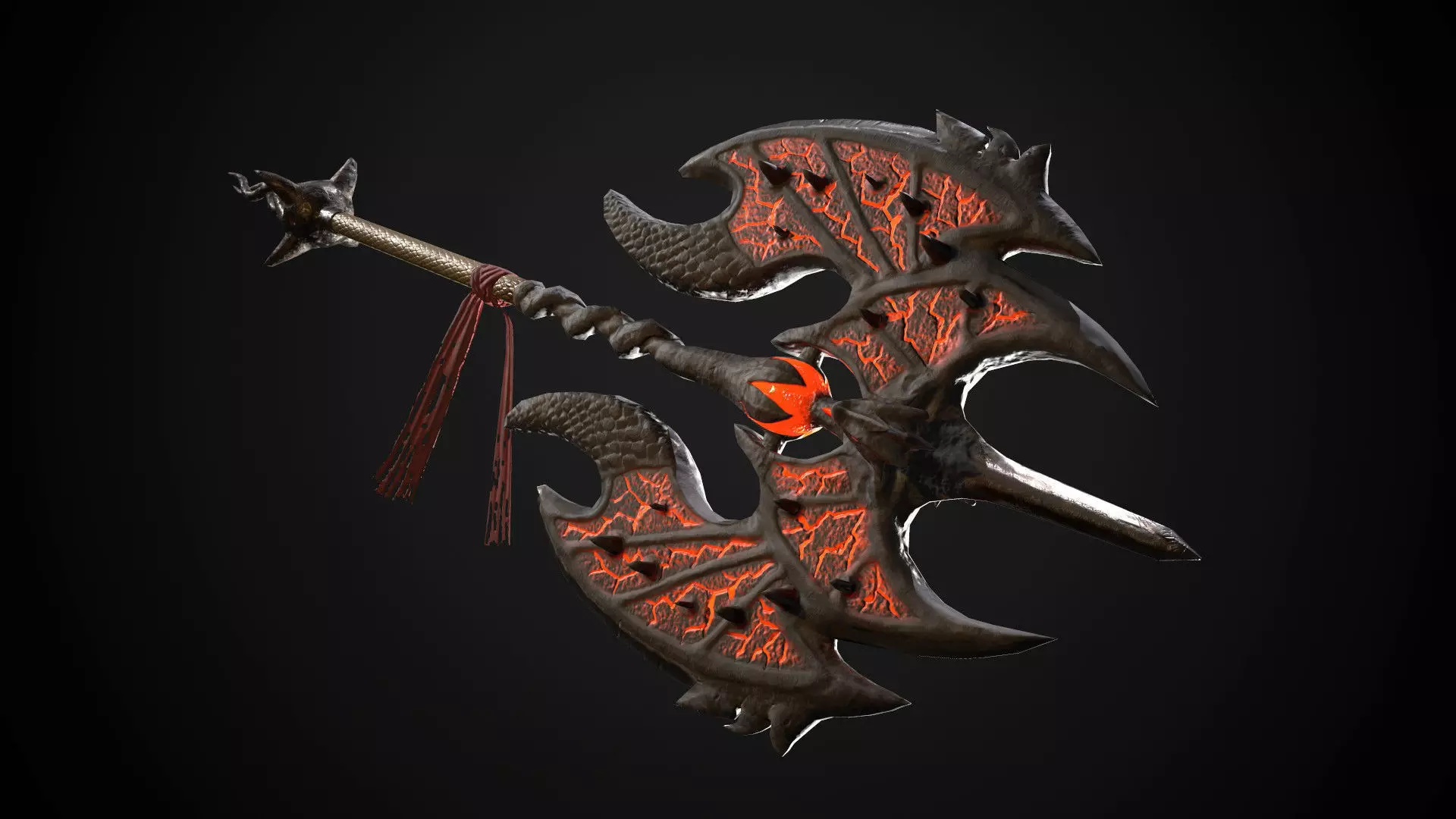 Dragon Axe Low-poly 3D model_0