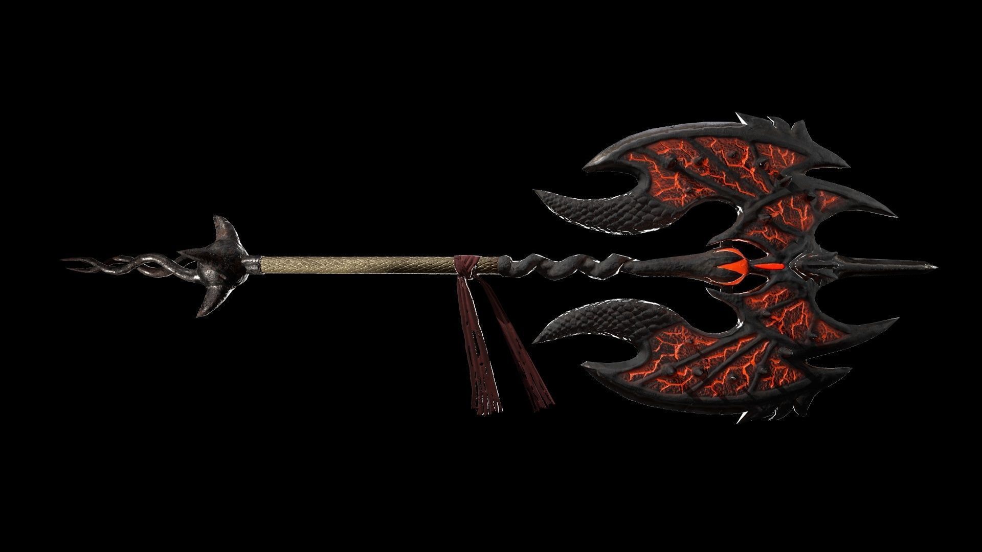 Dragon Axe Low-poly 3D model_5