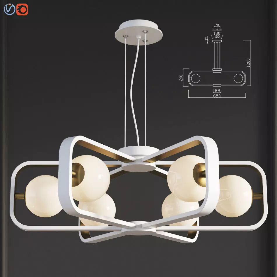 Chandelier Suspension Light Avola Gold Maytoni Modern 3D model