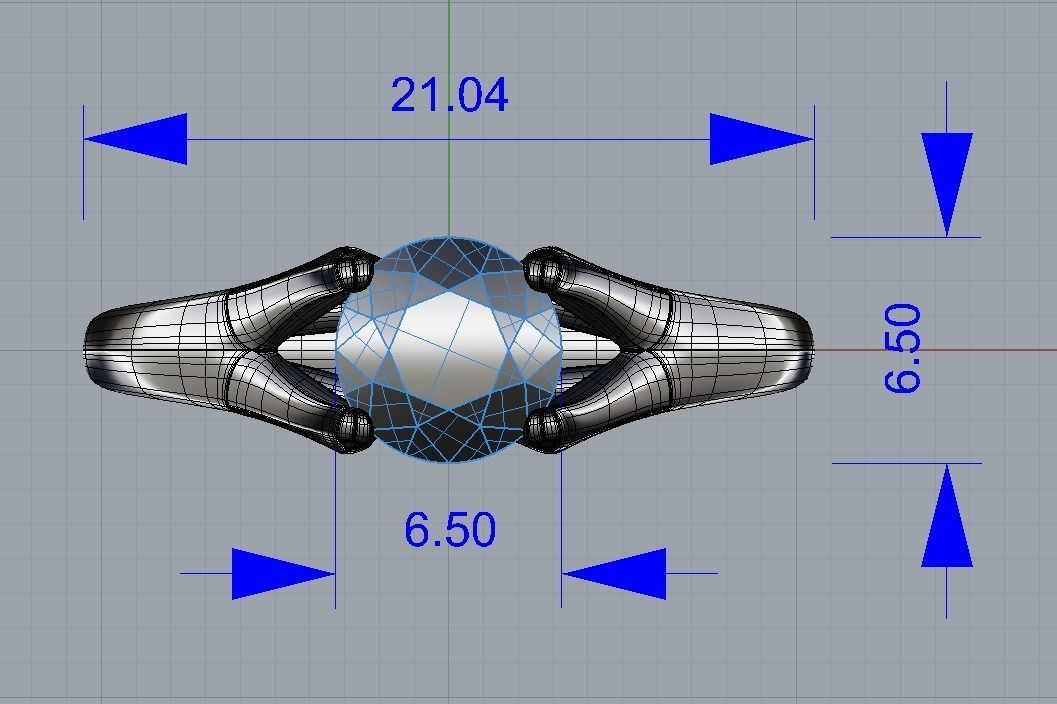 Solitaire engagement ring - 1 CT 3D print model_7