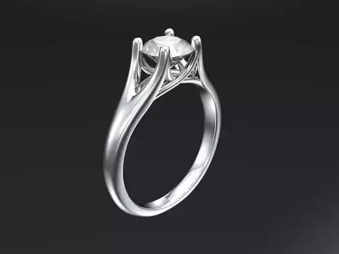 Solitaire engagement ring - 1 CT