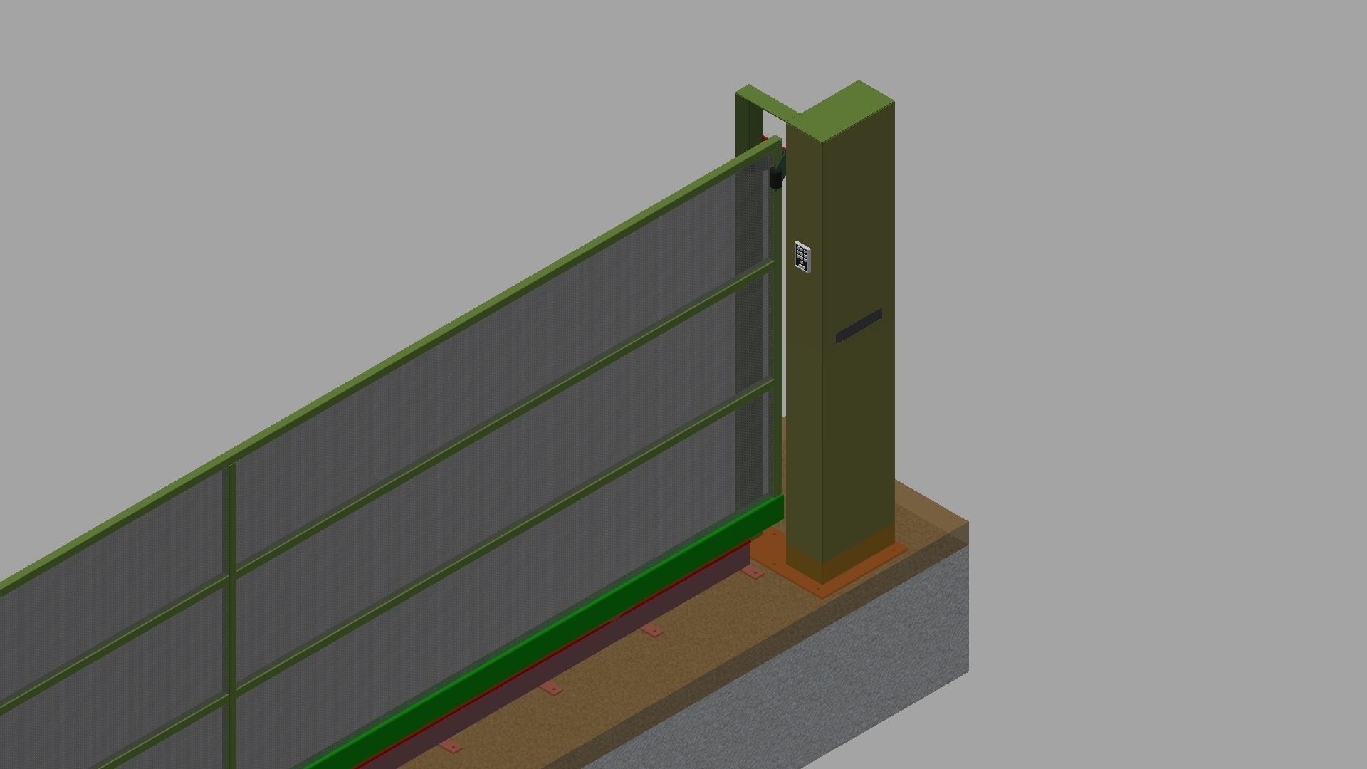 Sliding Gate Free 3D model_2