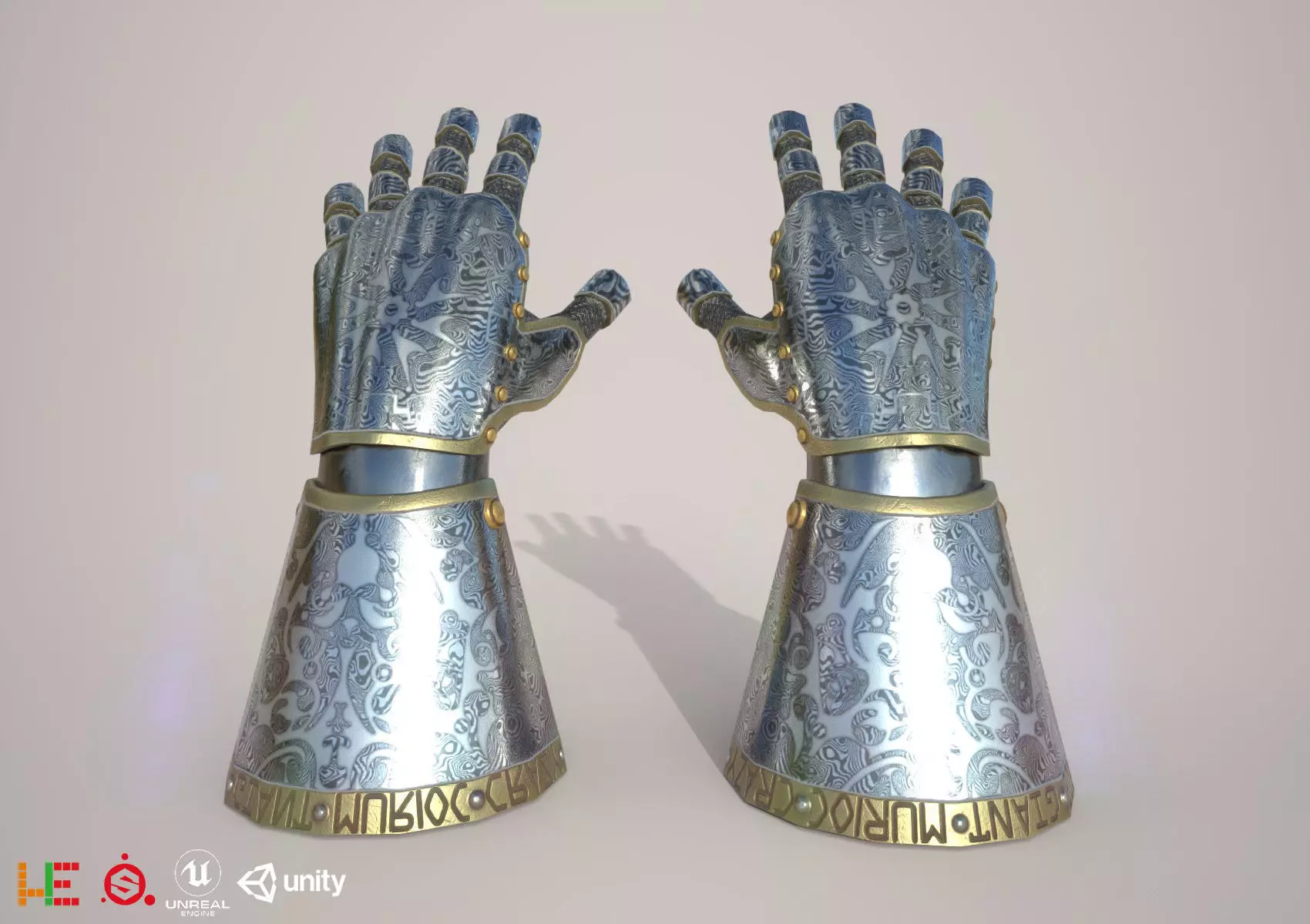 HIE Game Ready Hand Armor D180427 3D model_0
