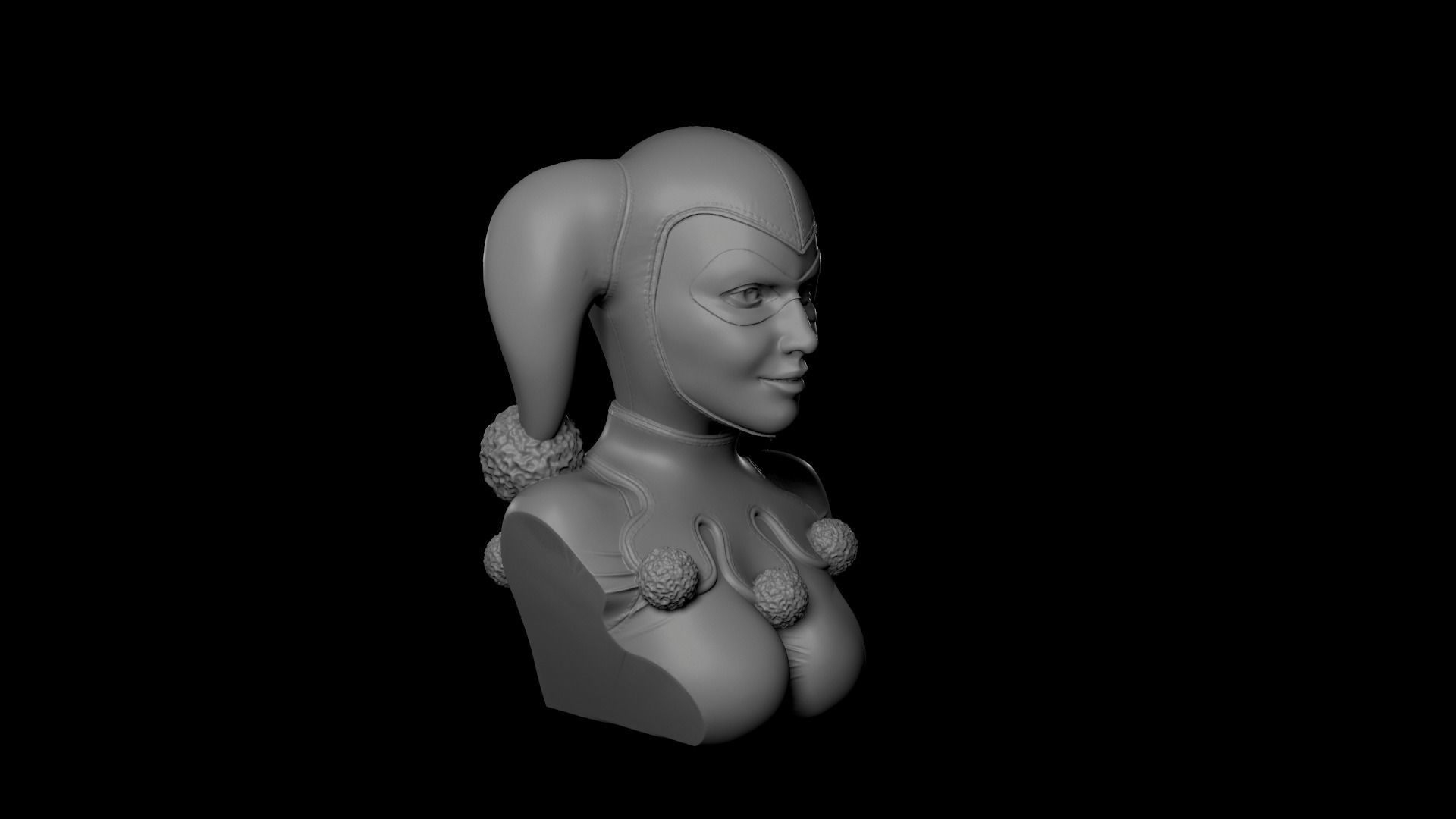 Bust - Harley Quinn Classic Suit 3D print model_2