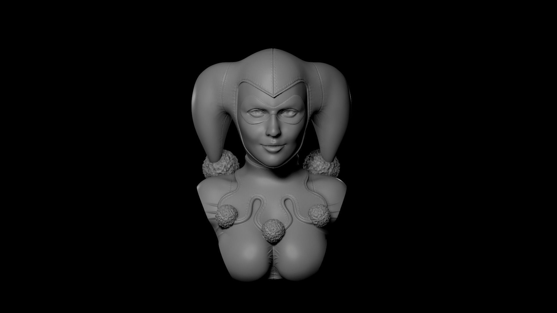 Bust - Harley Quinn Classic Suit 3D print model_1