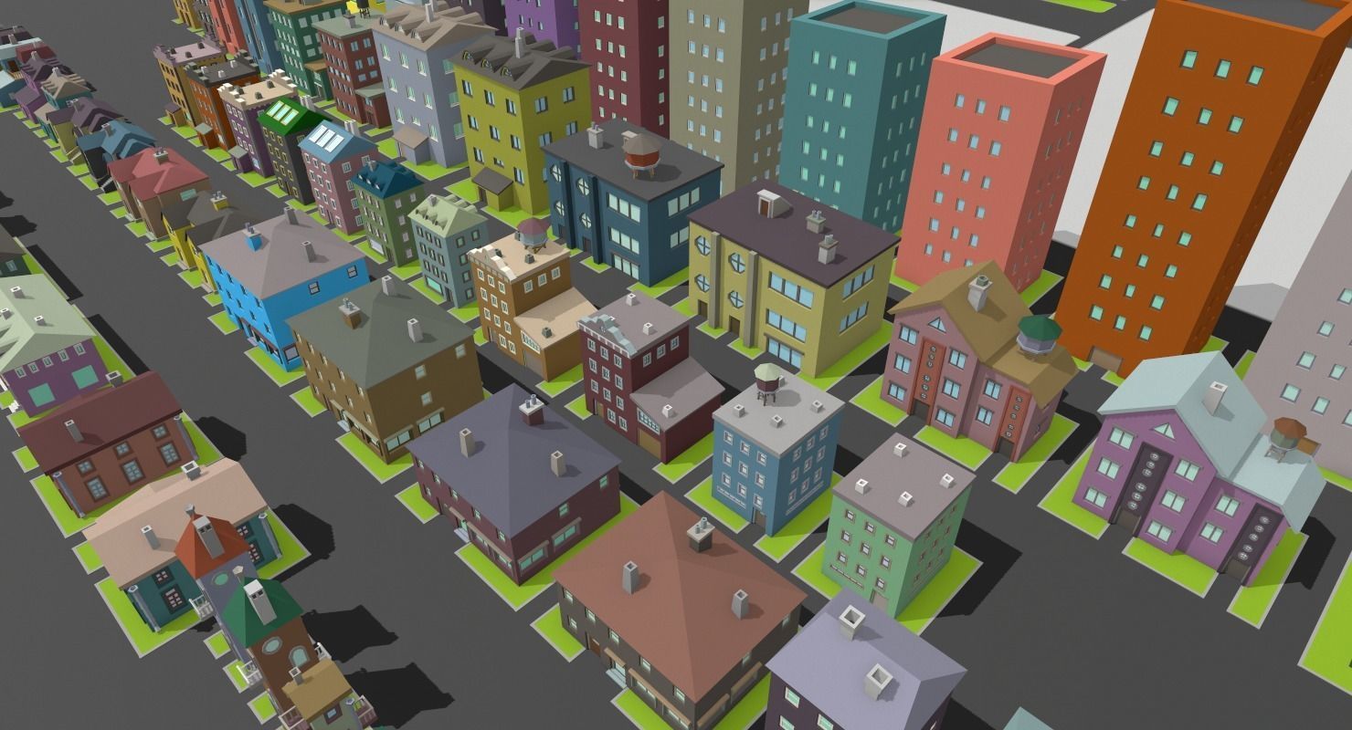 LowPoly City Pack Low-poly 3D model_5