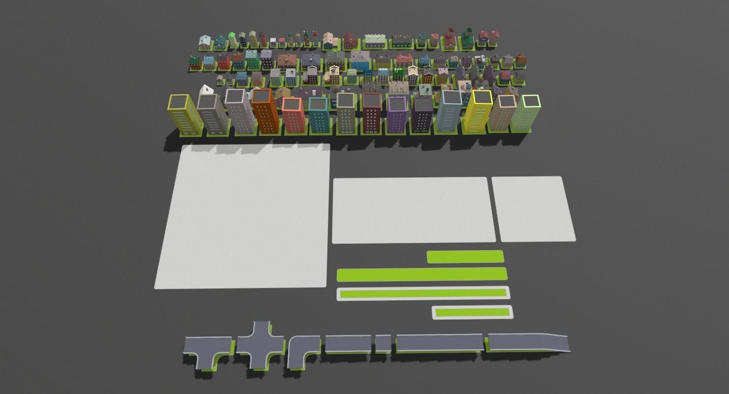LowPoly City Pack Low-poly 3D model_4