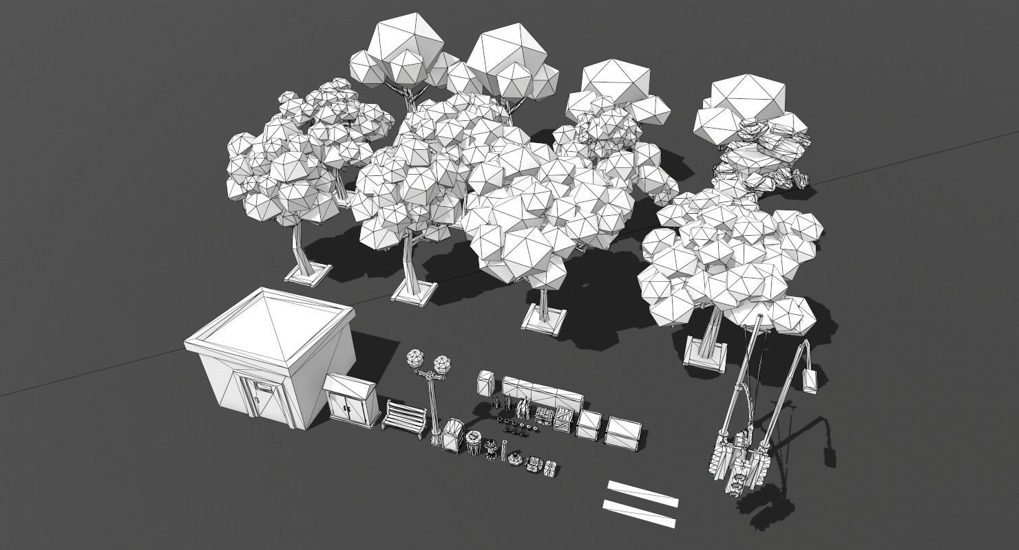 LowPoly City Pack Low-poly 3D model_16