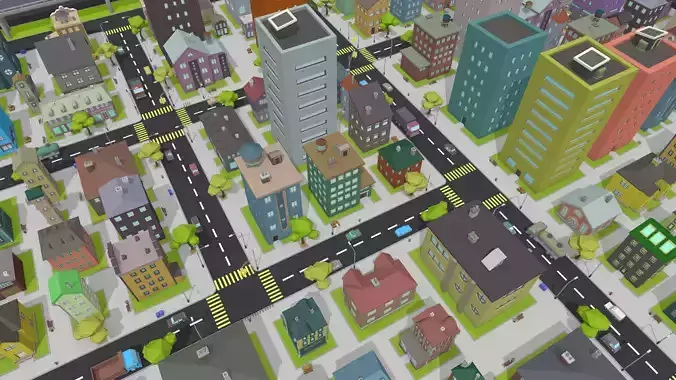 LowPoly City Pack Low-poly 3D model LowPoly City Pack Low-poly 3D model