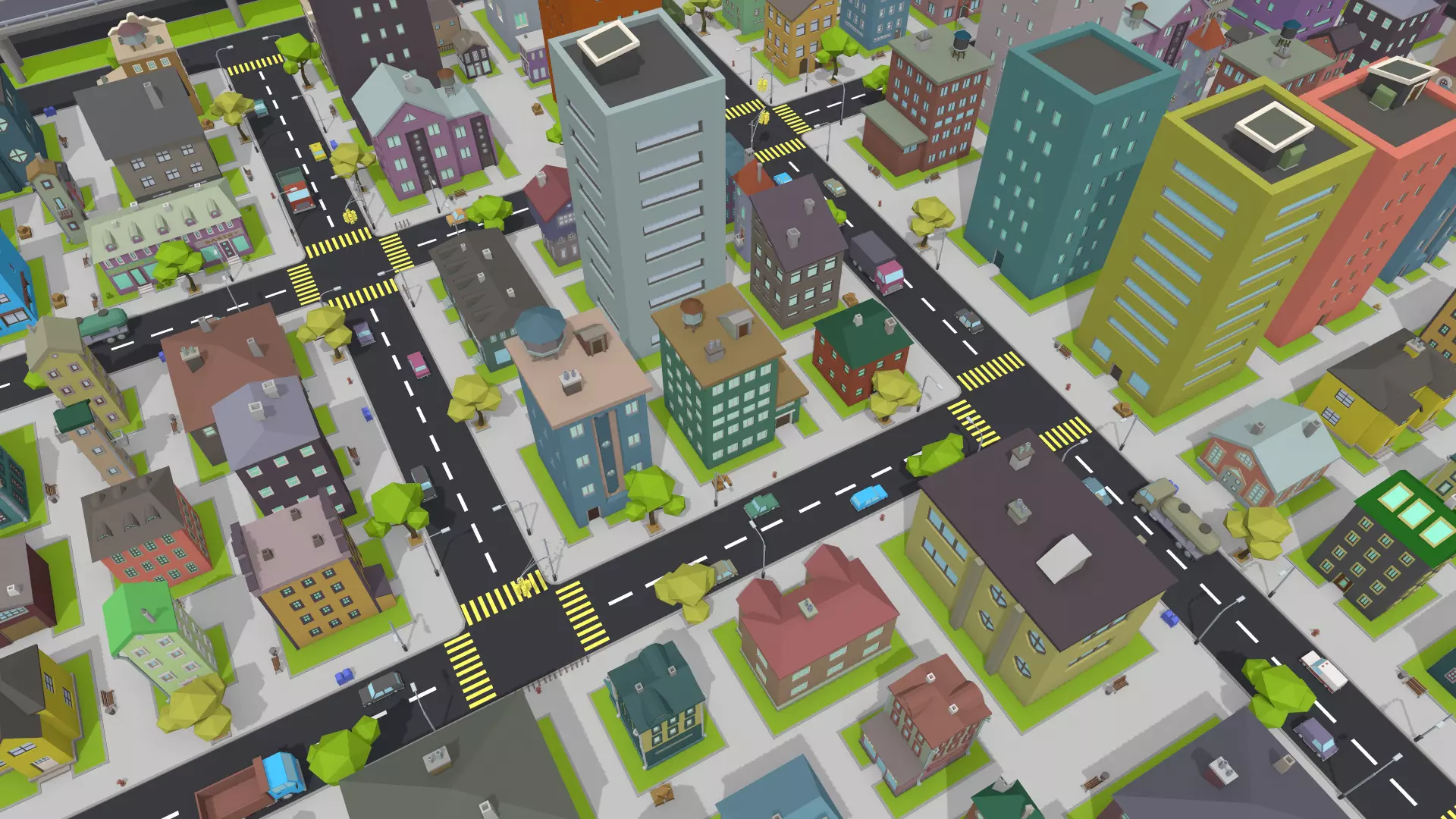 LowPoly City Pack Low-poly 3D model_0