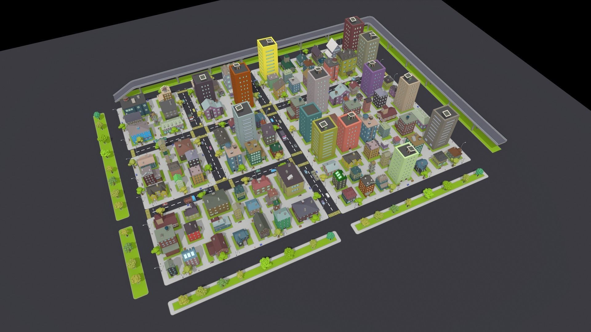LowPoly City Pack Low-poly 3D model_6