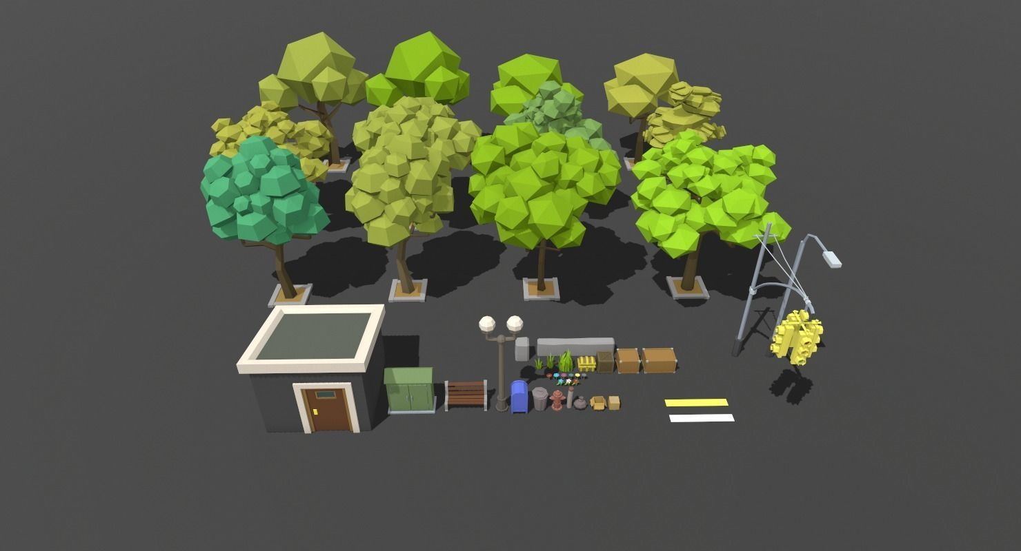 LowPoly City Pack Low-poly 3D model_23