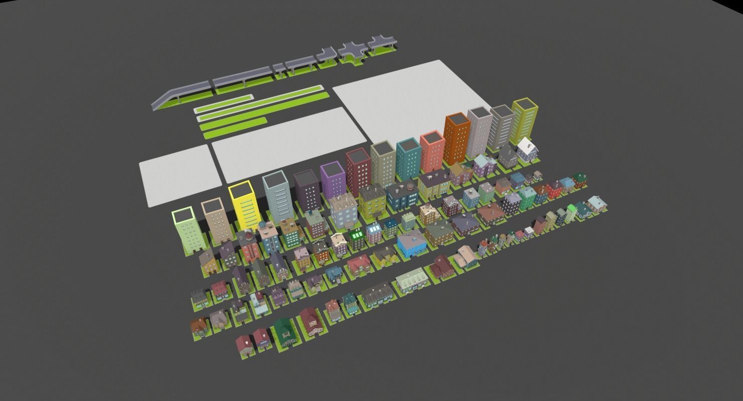 LowPoly City Pack Low-poly 3D model_3