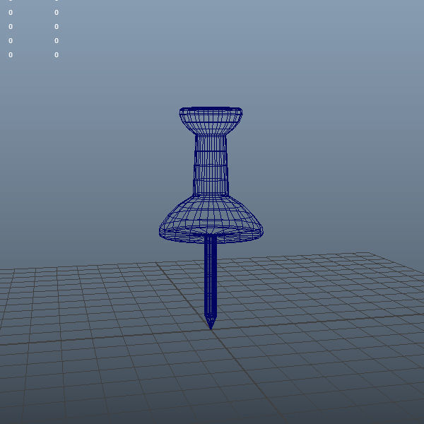 Push Pin 3D model_4