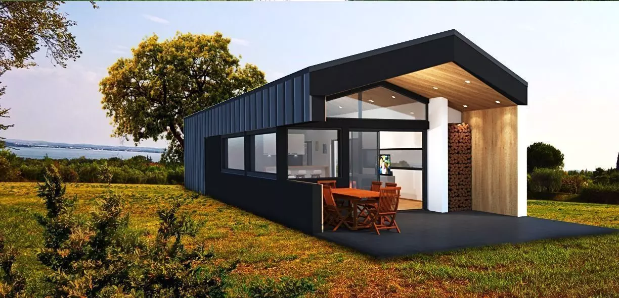 Modern designed house K90 Low-poly 3D model_0