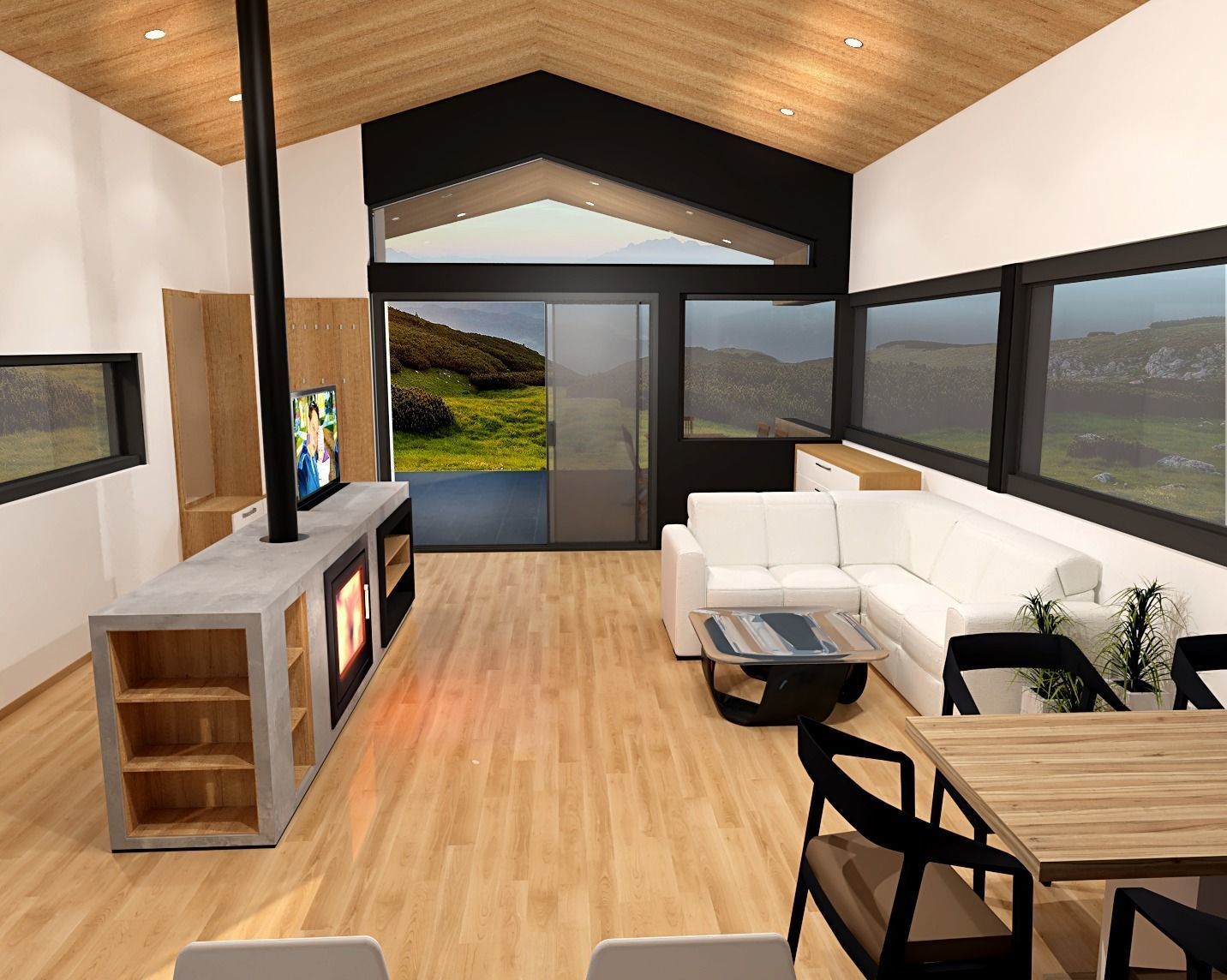 Modern designed house K90 Low-poly 3D model_4