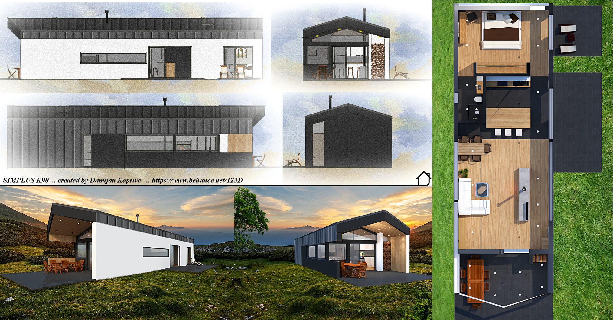 Modern designed house K90 Low-poly 3D model_11