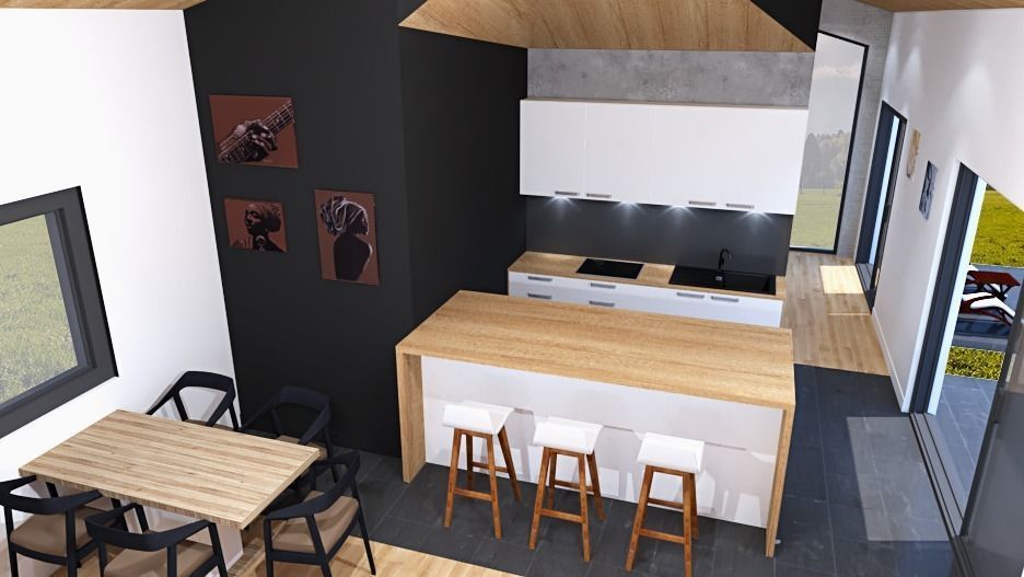 Modern designed house K90 Low-poly 3D model_6