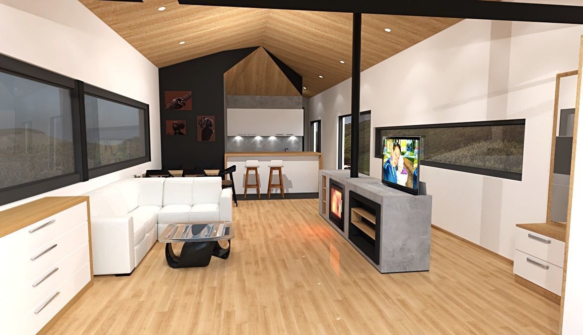 Modern designed house K90 Low-poly 3D model_5