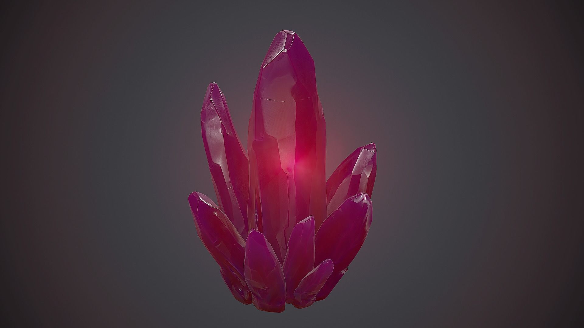 Purple Crystal PBR Game Ready Low-poly 3D model_7