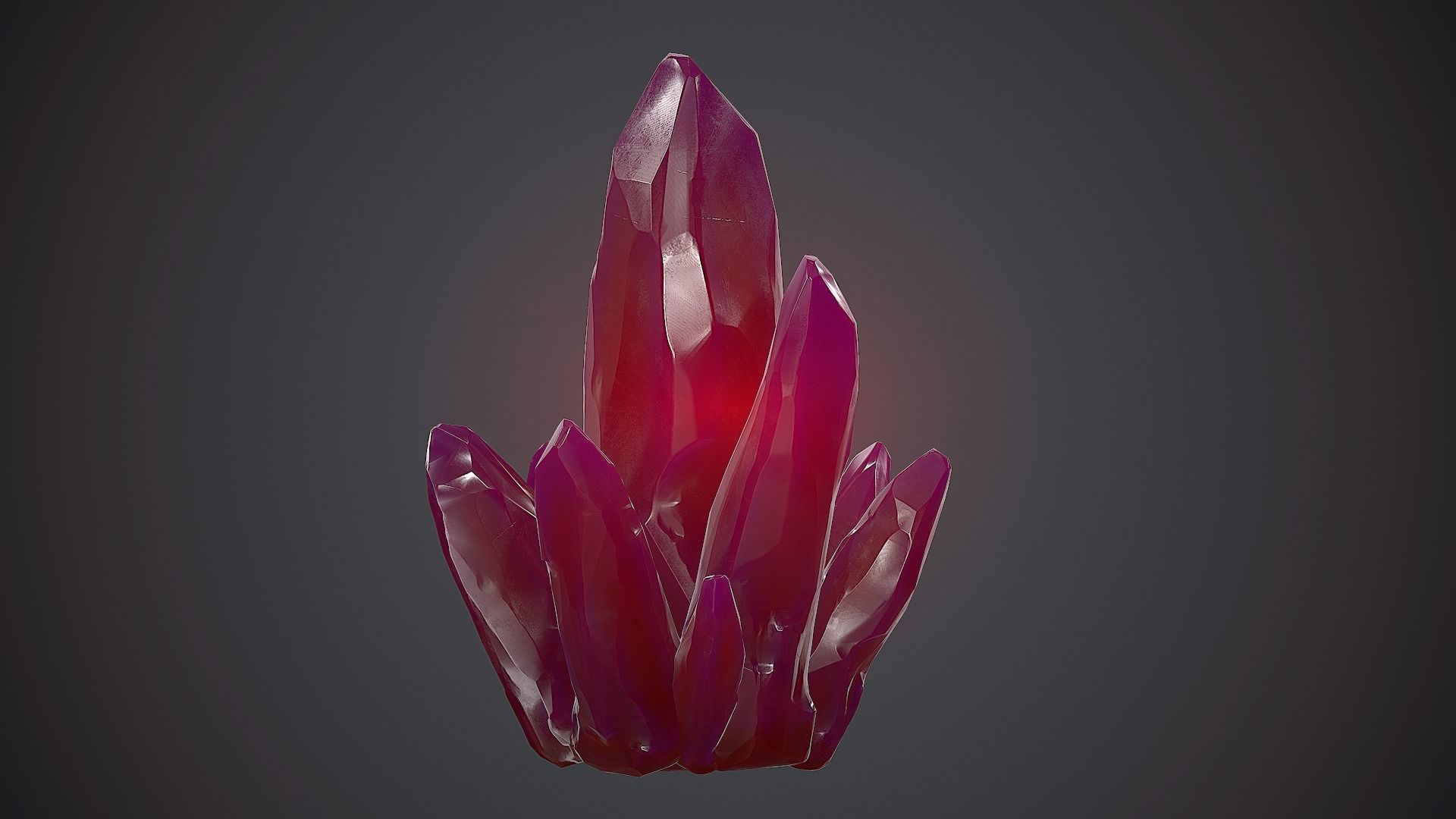Purple Crystal PBR Game Ready Low-poly 3D model_4