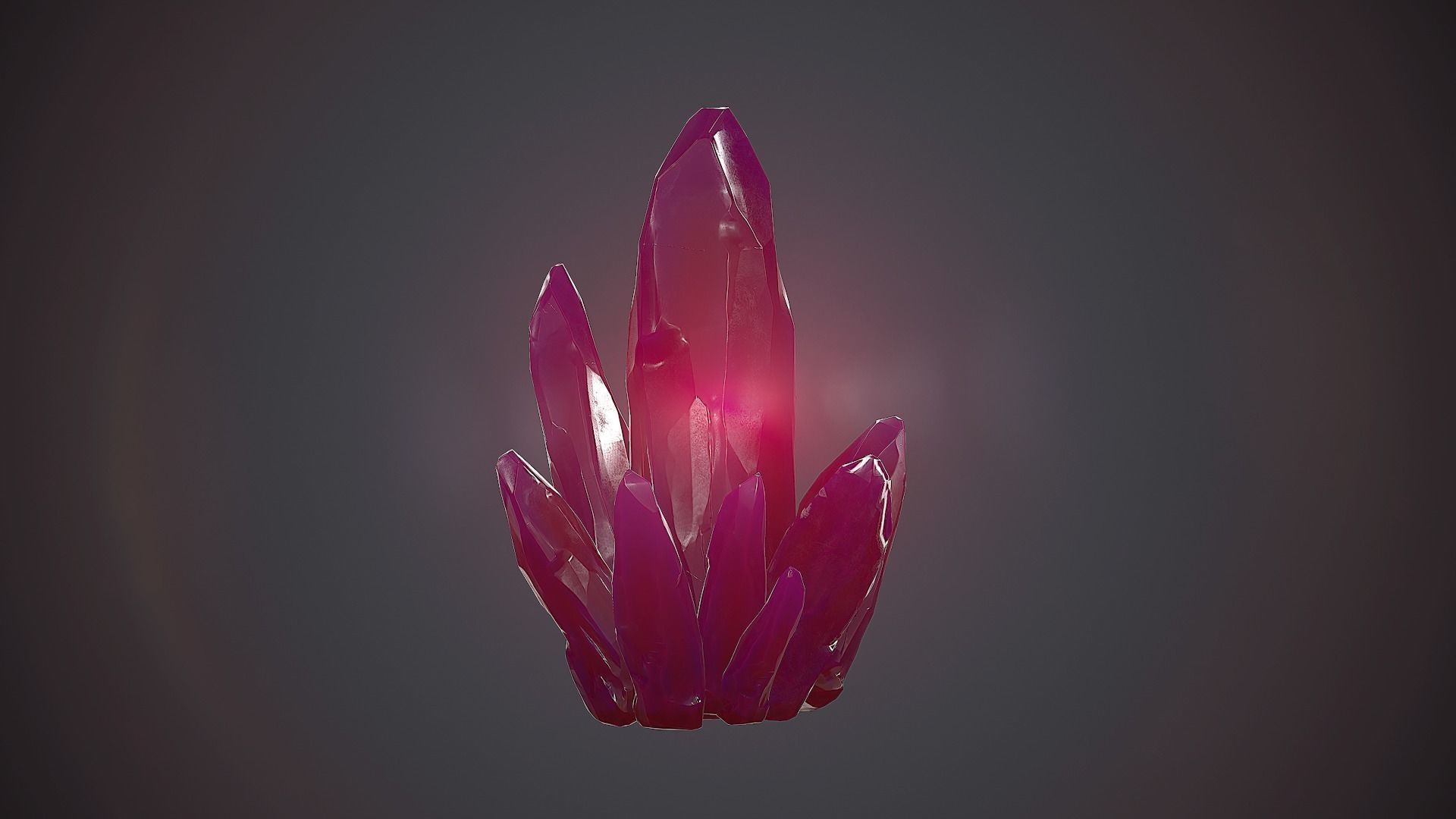 Purple Crystal PBR Game Ready Low-poly 3D model_6