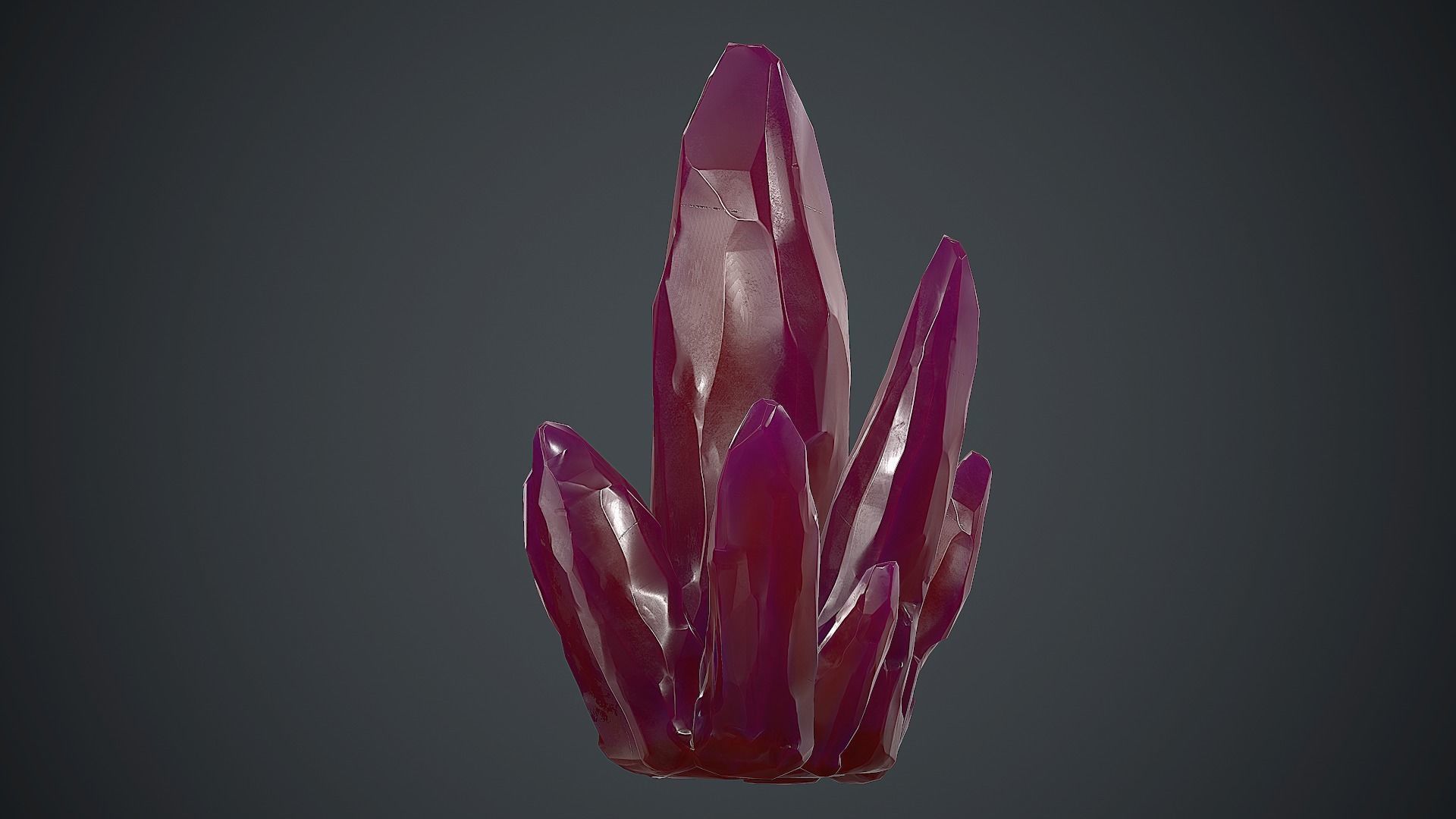 Purple Crystal PBR Game Ready Low-poly 3D model_18
