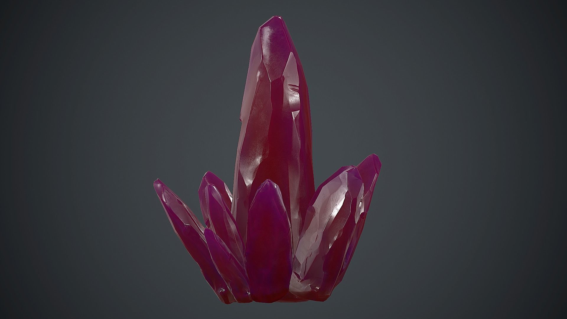 Purple Crystal PBR Game Ready Low-poly 3D model_15