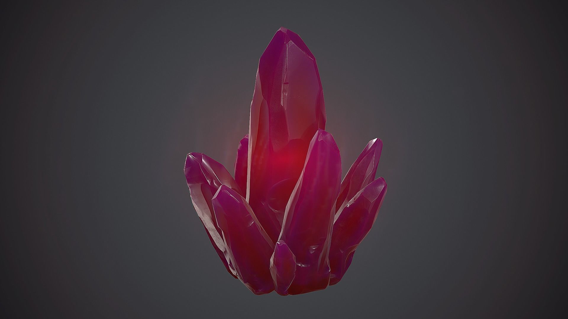 Purple Crystal PBR Game Ready Low-poly 3D model_11