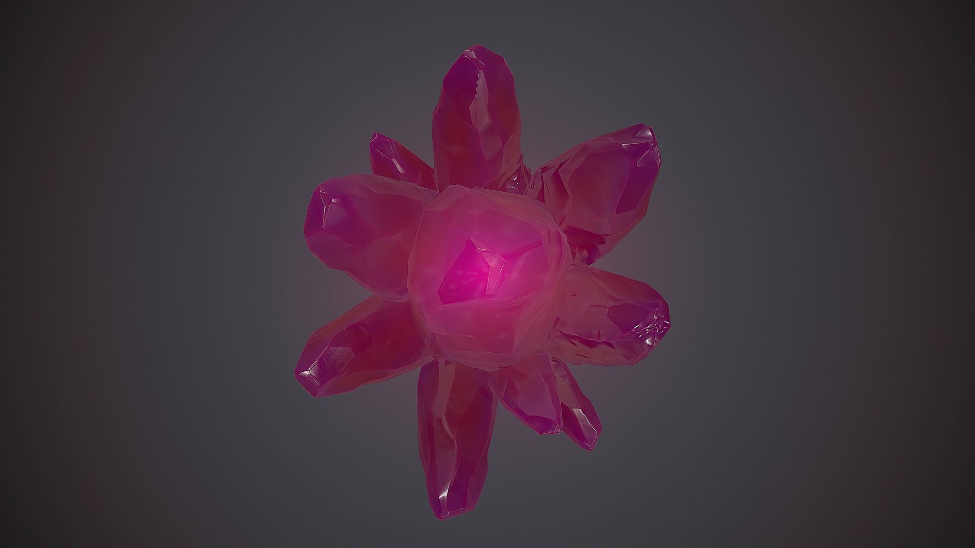 Purple Crystal PBR Game Ready Low-poly 3D model_8