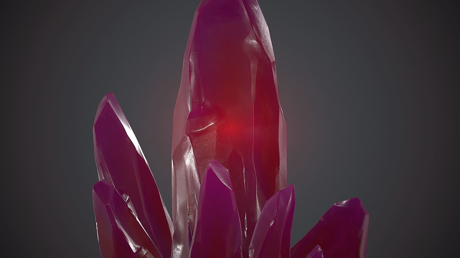 Purple Crystal PBR Game Ready Low-poly 3D model_13