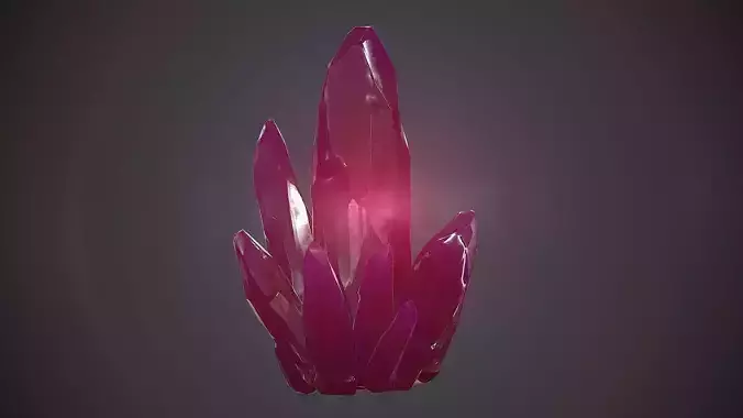 Purple Crystal PBR Game Ready Low-poly 3D model