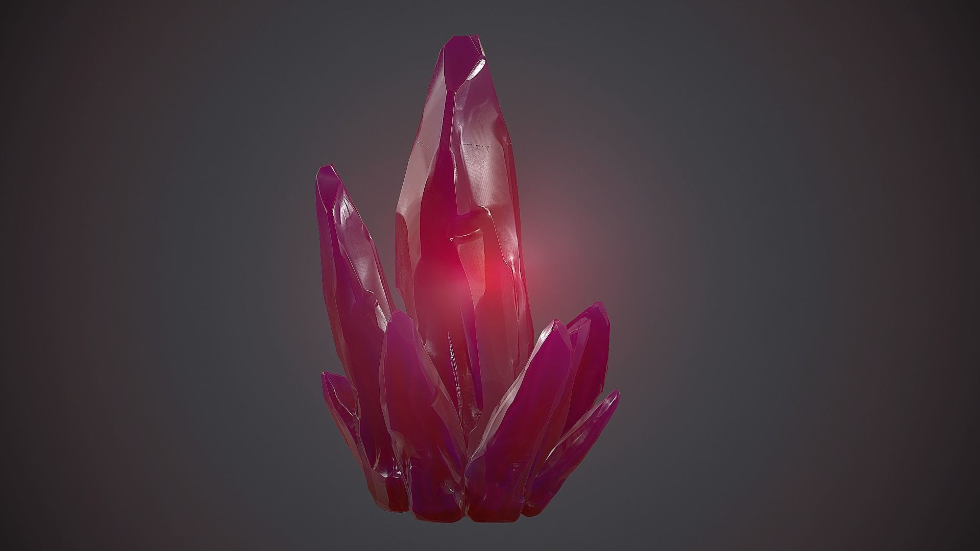 Purple Crystal PBR Game Ready Low-poly 3D model_1