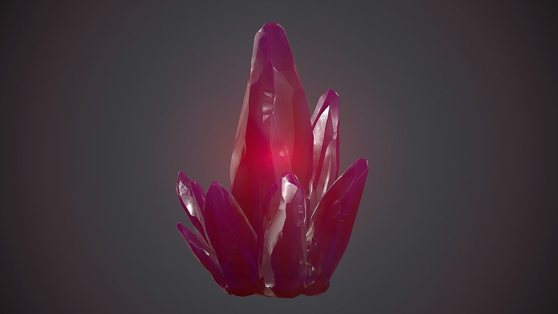 Purple Crystal PBR Game Ready Low-poly 3D model_3