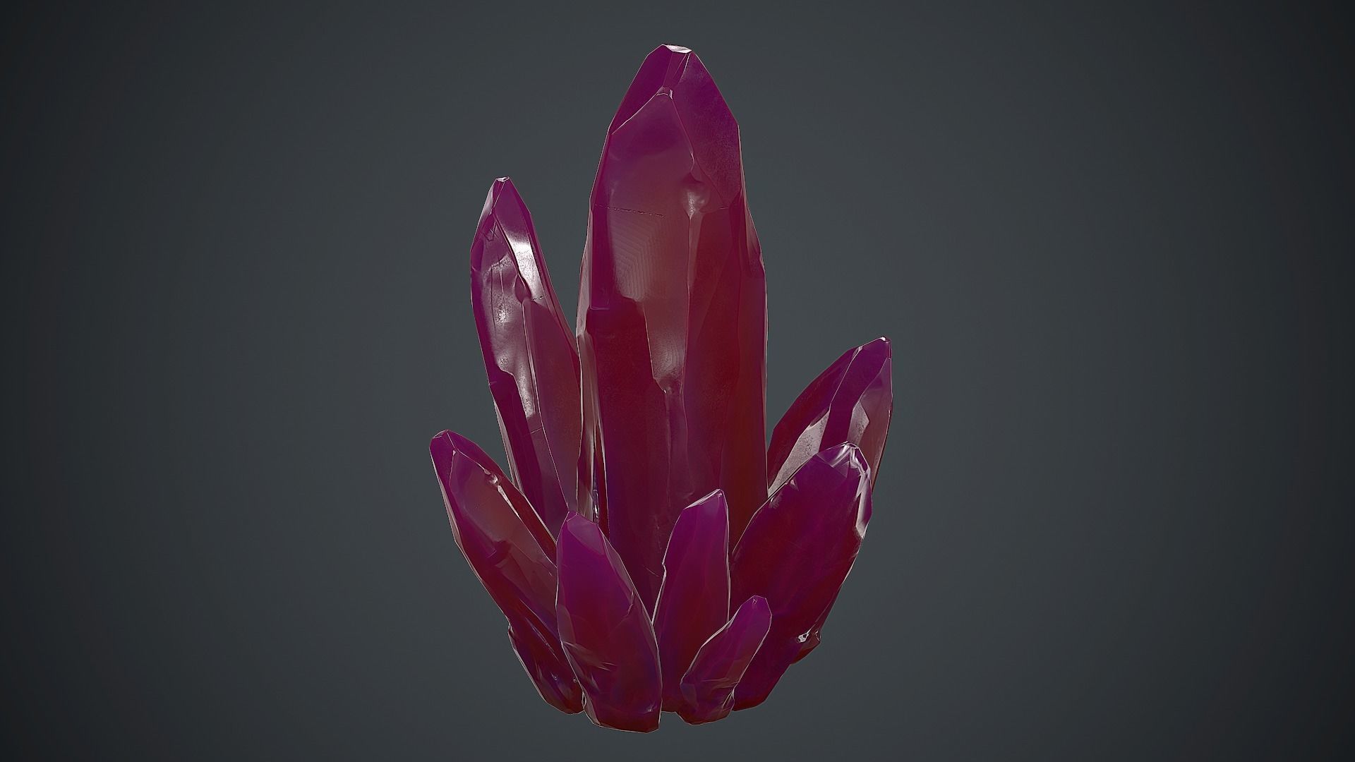 Purple Crystal PBR Game Ready Low-poly 3D model_17